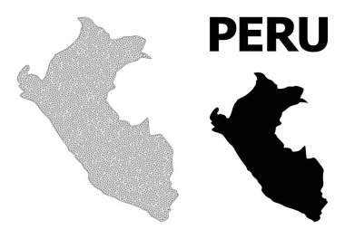 Peru Soyutlamalarının Çokgen 2B Yüksek Çözünürlüklü Vektör Haritası