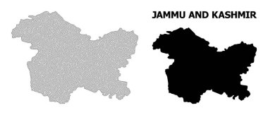 Jammu ve Kashmir Durum Soyutlamalarının Çokgen 2B Yüksek Çözünürlüklü Vektör Haritası