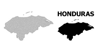 Honduras Soyutlamalarının Çokgen 2B Ağlı Yüksek Detay Vektör Haritası