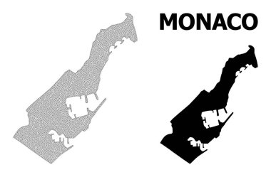 Monako Soyutlamalarının Çokgen 2B Yüksek Çözünürlüklü Vektör Haritası