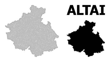 Altai Cumhuriyeti Soyutlamalarının Çokgen Ağ Yüksek Çözünürlüklü Vektör Haritası