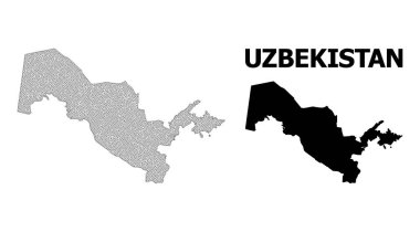 Özbekistan Soyutlamalarının Çokgen Ağ Yüksek Çözünürlüklü Vektör Haritası