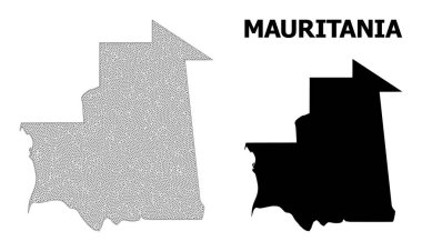 Moritanya Soyutlamalarının Çokgen 2B Yüksek Çözünürlüklü Vektör Haritası