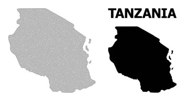 Tanzanya Soyutlamalarının Çokgen Gövdesi Yüksek Çözünürlüklü Vektör Haritası