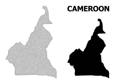 Kamerun Soyutlamalarının Çokgen 2B Yüksek Çözünürlüklü Vektör Haritası