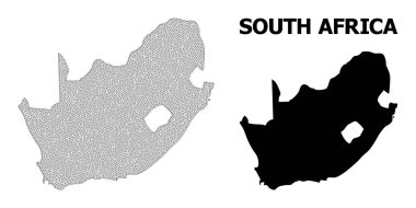 Güney Afrika Cumhuriyeti Soyutlamalarının Çokgen Ağ Yüksek Detay Vektör Haritası
