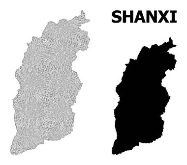 Shanxi Eyaleti Soyutlamalarının Çokgen Ağ Yüksek Çözünürlüklü Vektör Haritası