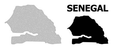 Senegal Soyutlamalarının Çokgen 2B Yüksek Çözünürlüklü Vektör Haritası