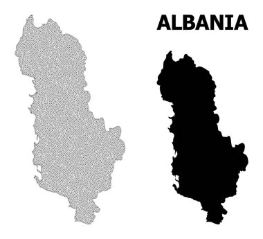 Arnavutluk 'un Çokgen 2D Yüksek Çözünürlüklü Vektör Haritası