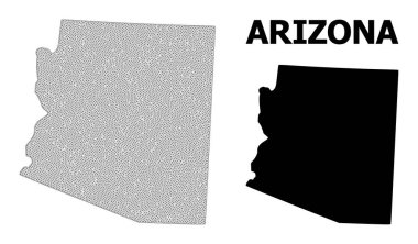 Arizona Eyaleti Soyutlamalarının Çokgen Karmaşık Yüksek Çözünürlüklü Vektör Haritası