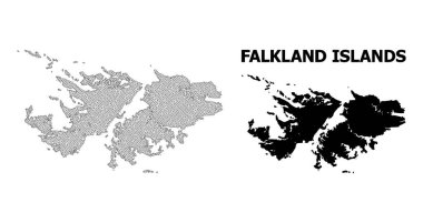 Falkland Adaları Soyutlamalarının Çokgen 2D Ağlı Yüksek Çözünürlüklü Vektör Haritası