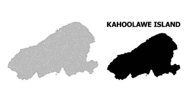 Kahoolawe Adası Soyutlamalarının Çokgen Gövdesi Yüksek Çözünürlüklü Vektör Haritası