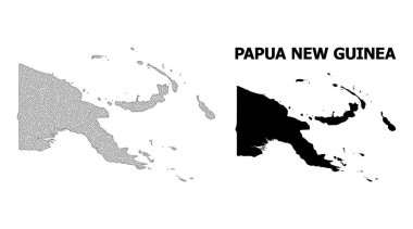 Papua Yeni Gine Soyutlamalarının Çokgen Ağ Yüksek Detaylı Vektör Haritası