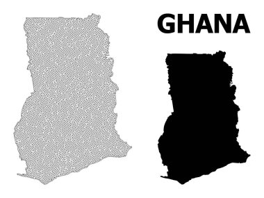 Gana Soyutlamalarının Çokgen Kablo Çerçevesi Yüksek Detay Vektör Haritası