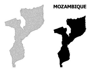Mozambik Soyutlamalarının Çokgen Ağ Yüksek Çözünürlüklü Vektör Haritası