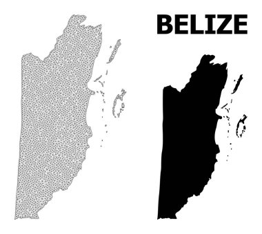 Belize Soyutlamalarının Çokgen Kablo Çerçevesi Yüksek Çözünürlüklü Vektör Haritası