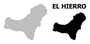 El Hierro Adası Soyutlamalarının Çokgen Gövdesi Yüksek Çözünürlüklü Vektör Haritası