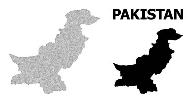 Pakistan Soyutlamalarının Çokgen Kablo Çerçevesi Yüksek Çözünürlüklü Vektör Haritası