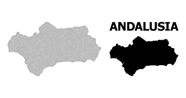 Malla de canal poligonal Mapa vectorial de alta resolución de Andalucía Provincia Abstracciones — Vector de stock