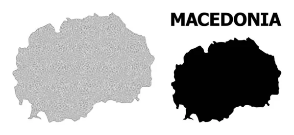 Polygonales Carcass Mesh Hochauflösende Vektorkarte von Mazedonien Abstraktionen — Stockvektor