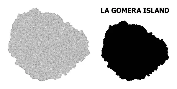Многоугольная 2D сетка высокого разрешения векторная карта острова Ла-Гомера — стоковый вектор
