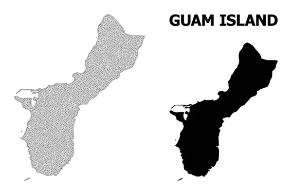 Malla de canal poligonal Mapa vectorial de alta resolución de las abstracciones de la isla de Guam — Vector de stock