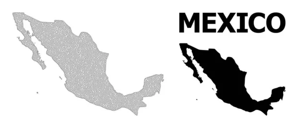 Malla poligonal 2D Mapa vectorial de alto detalle de México Abstracciones — Vector de stock