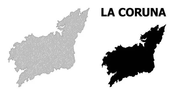 Malla 2D poligonal Mapa vectorial de alta resolución de la provincia de La Coruña Abstracciones — Vector de stock