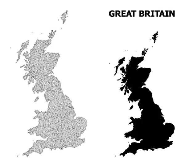 英国多角形二维网格高分辨率矢量地图摘要 — 图库矢量图片