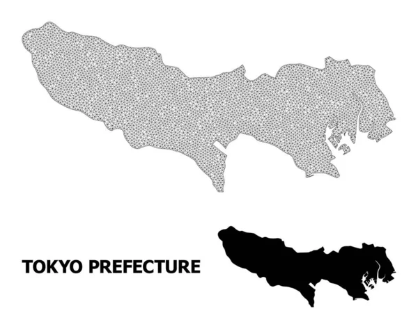 Malha 2D poligonal Mapa vetorial de alta resolução da Prefeitura de Tóquio Abstrações —  Vetores de Stock