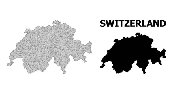 Векторная карта Швейцарии с высоким разрешением многоугольной сети — стоковый вектор