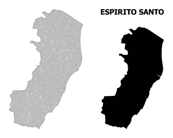 Çokgen Ağ Yüksek Detay Detaylı Espirito Santo Durum Soyutlamaları Vektör Haritası — Stok Vektör