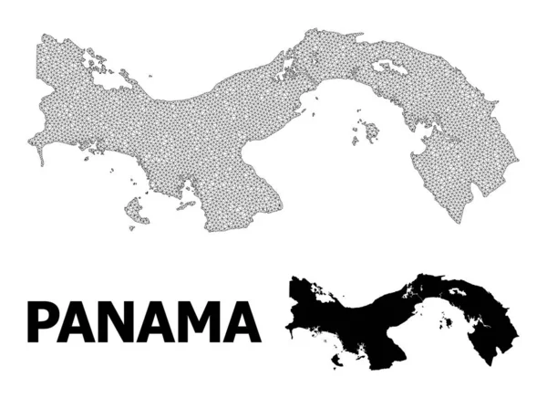Malla Carcasa Poligonal Alto Detalle Vector Mapa de Panamá Abstracciones — Vector de stock