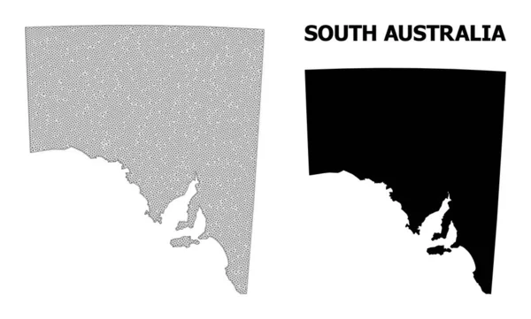 Carte vectorielle polygonale à haute résolution en maille 2D de l'Australie-Méridionale Abstractions — Image vectorielle