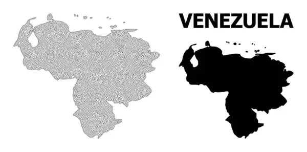 Malla de red poligonal Mapa vectorial de alta resolución de Venezuela Abstracciones — Vector de stock