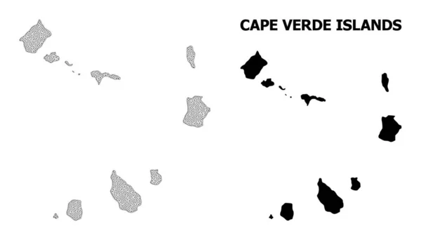 Многоугольная 2D Mesh High Detail Vector Map of Cape Verde Islands Abstractions — стоковый вектор