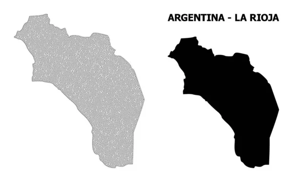 Malla poligonal 2D Mapa vectorial de alta resolución de Argentina - La Rioja Abstracciones — Archivo Imágenes Vectoriales