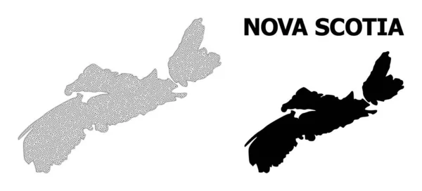 Rete metallica poligonale Mappa vettoriale ad alta risoluzione della provincia della Nuova Scozia Astrazioni — Vettoriale Stock