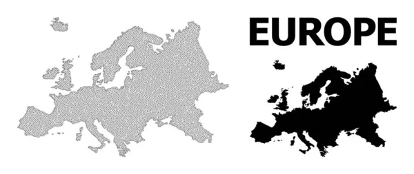 Malha de carcaça poligonal Mapa vetorial de alto detalhe da Europa Abstrações —  Vetores de Stock