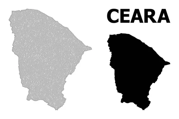 Malla de red poligonal Mapa vectorial de alta resolución de abstracciones del estado de Ceara — Vector de stock