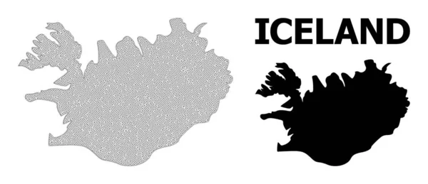 Malha de carcaça poligonal Mapa vetorial de alta detalhe das abstrações da Islândia —  Vetores de Stock