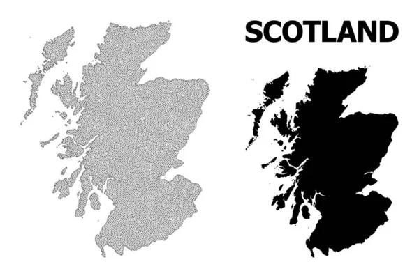 Polygonal 2D Mesh High Resolution Vector Map of Scotland Abstractions — Stock Vector