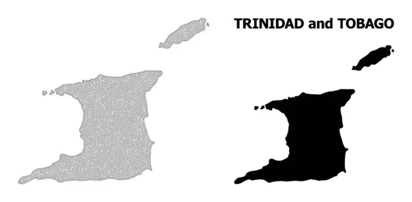 Red poligonal de malla Mapa vectorial de alta resolución de Trinidad y Tobago Abstracciones — Vector de stock
