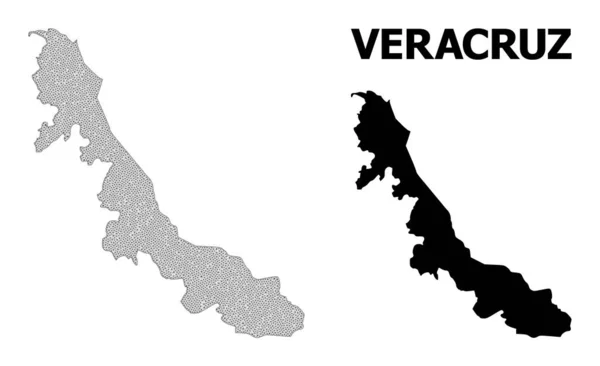 Veracruz Durum Soyutlamalarının Çokgen 2B Yüksek Çözünürlüklü Vektör Haritası — Stok Vektör