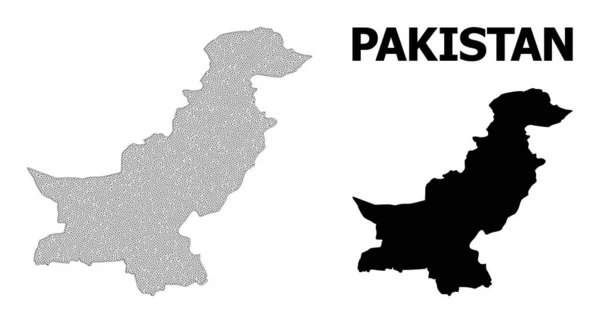 Malha de armação de arame poligonal Mapa vetorial de alta resolução do Paquistão Abstrações — Vetor de Stock