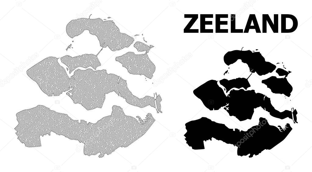 Polygonal Carcass Mesh High Detail Vector Map of Zeeland Province Abstractions