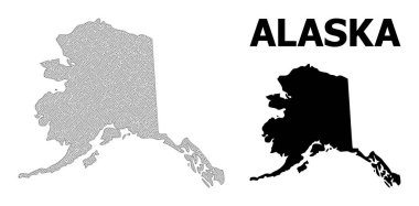 Alaska Eyaleti Soyutlamalarının Çokgen Gövdesi Yüksek Çözünürlüklü Vektör Haritası