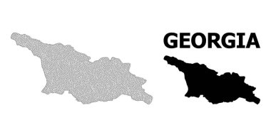 Gürcistan Soyutlamalarının Çokgen Kablo Çerçevesi Yüksek Çözünürlüklü Vektör Haritası