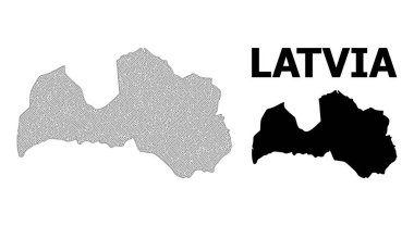 Letonya Soyutlamalarının Çokgen Kablo Çerçevesi Yüksek Detay Vektör Haritası