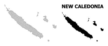 Yeni Kaledonya Soyutlamalarının Çokgen Gövdesi Yüksek Ayrıntılı Vektör Haritası